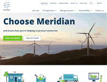 Tablet Screenshot of meridianenergy.co.nz